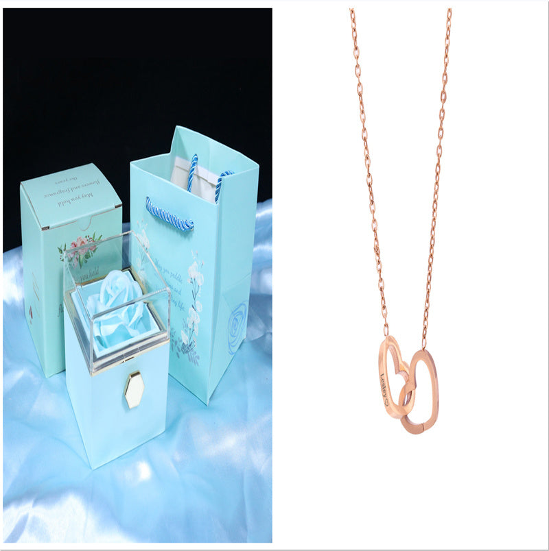 Rotierende Seife Blume Rose Geschenkbox Kreative Rotierende Rose Schmuck Verpackung Box Valentinstag Geschenk für Frauen