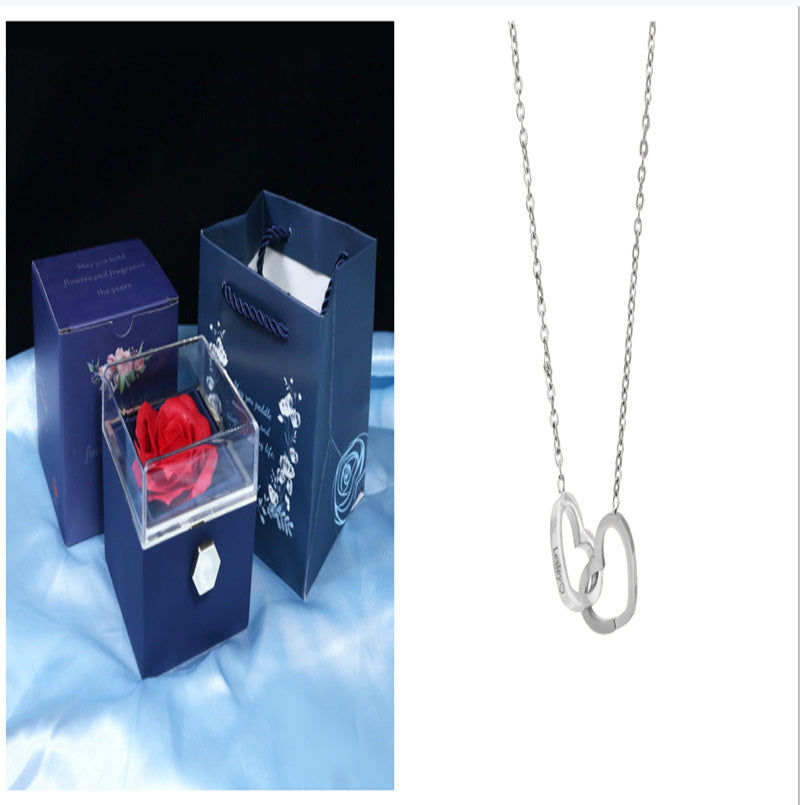 Rotierende Seife Blume Rose Geschenkbox Kreative Rotierende Rose Schmuck Verpackung Box Valentinstag Geschenk für Frauen