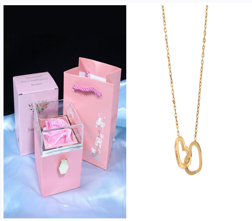 Rotierende Seife Blume Rose Geschenkbox Kreative Rotierende Rose Schmuck Verpackung Box Valentinstag Geschenk für Frauen