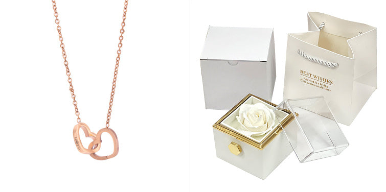 Rotierende Seife Blume Rose Geschenkbox Kreative Rotierende Rose Schmuck Verpackung Box Valentinstag Geschenk für Frauen