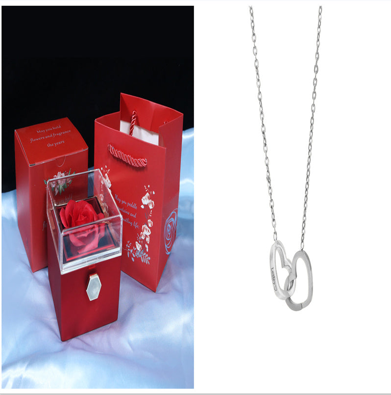 Rotierende Seife Blume Rose Geschenkbox Kreative Rotierende Rose Schmuck Verpackung Box Valentinstag Geschenk für Frauen
