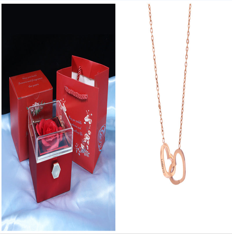 Rotierende Seife Blume Rose Geschenkbox Kreative Rotierende Rose Schmuck Verpackung Box Valentinstag Geschenk für Frauen