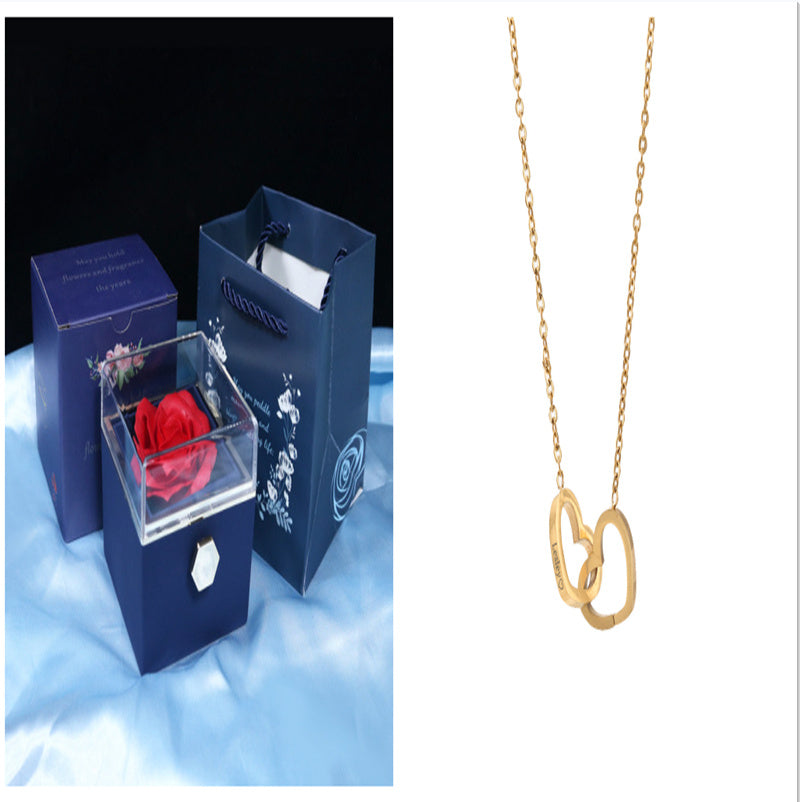 Rotierende Seife Blume Rose Geschenkbox Kreative Rotierende Rose Schmuck Verpackung Box Valentinstag Geschenk für Frauen