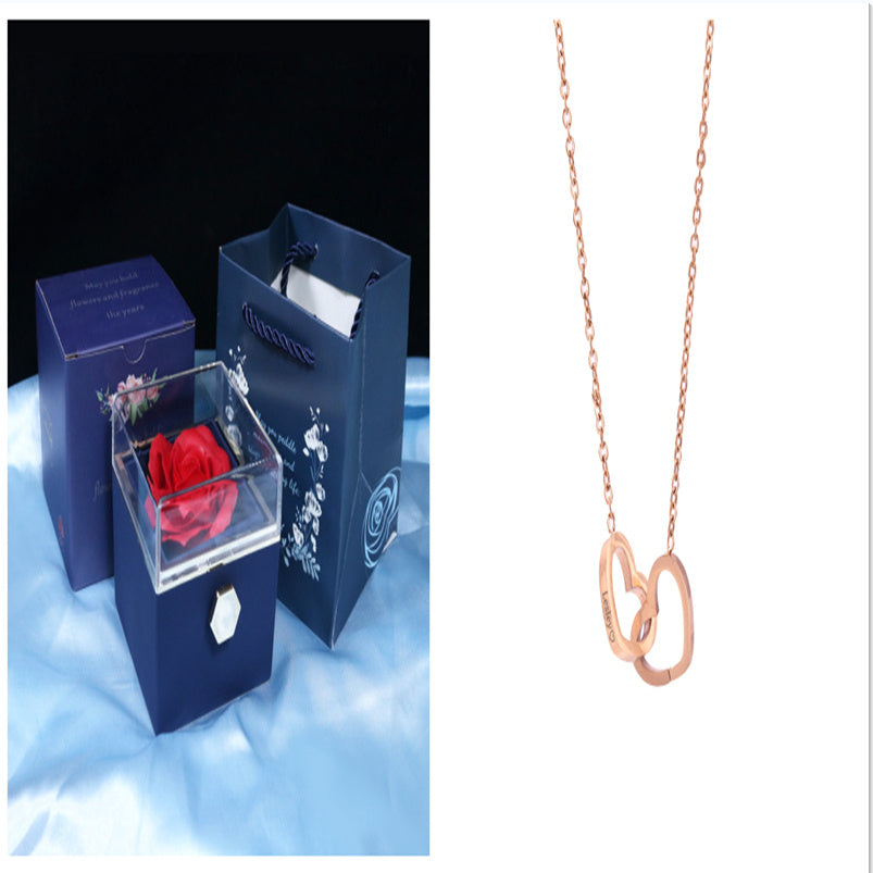 Rotierende Seife Blume Rose Geschenkbox Kreative Rotierende Rose Schmuck Verpackung Box Valentinstag Geschenk für Frauen