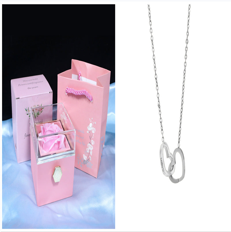 Rotierende Seife Blume Rose Geschenkbox Kreative Rotierende Rose Schmuck Verpackung Box Valentinstag Geschenk für Frauen