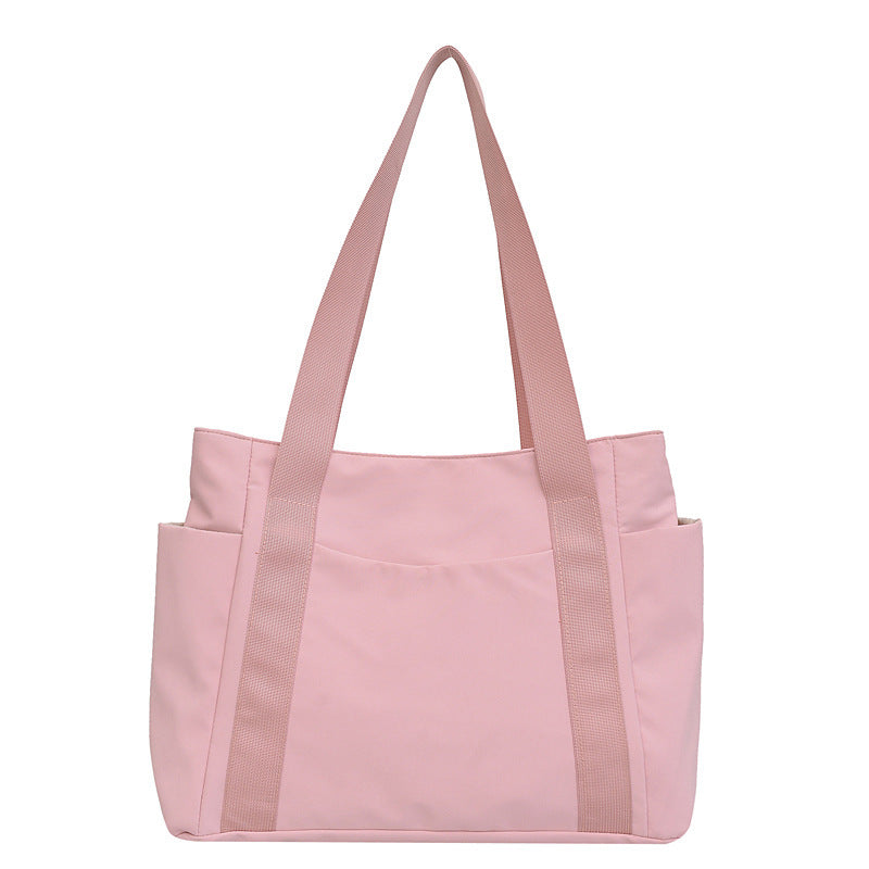 Neue japanische Stil einfarbige Einkaufstasche Umhängetasche Casual Einfache Canvas Handtasche