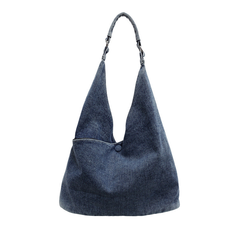 Lässige Denim-Umhängetasche mit großem Fassungsvermögen