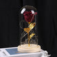 Valentinstag Geschenk für Freundin Ewige Rose Blumen LED Licht in Glas Abdeckung Tag Hochzeit Dekoration Gefälligkeiten Muttertag Weibliches Geschenk Geschenk
