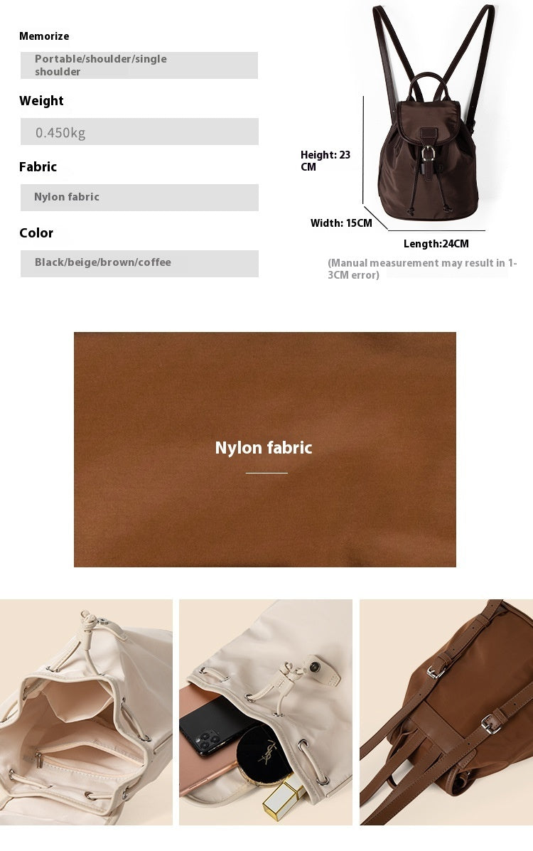 Nylon Kordelzug Bundle Rucksack Lässig Vielseitig Einfach Einfarbig Große Kapazität