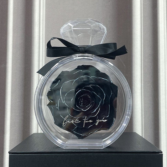 Natürliche ewige Blumenornamente Transparente Abdeckung Getrocknete Rose Geschenkbox für Weihnachten Neujahr Valentinstag Wohnkultur