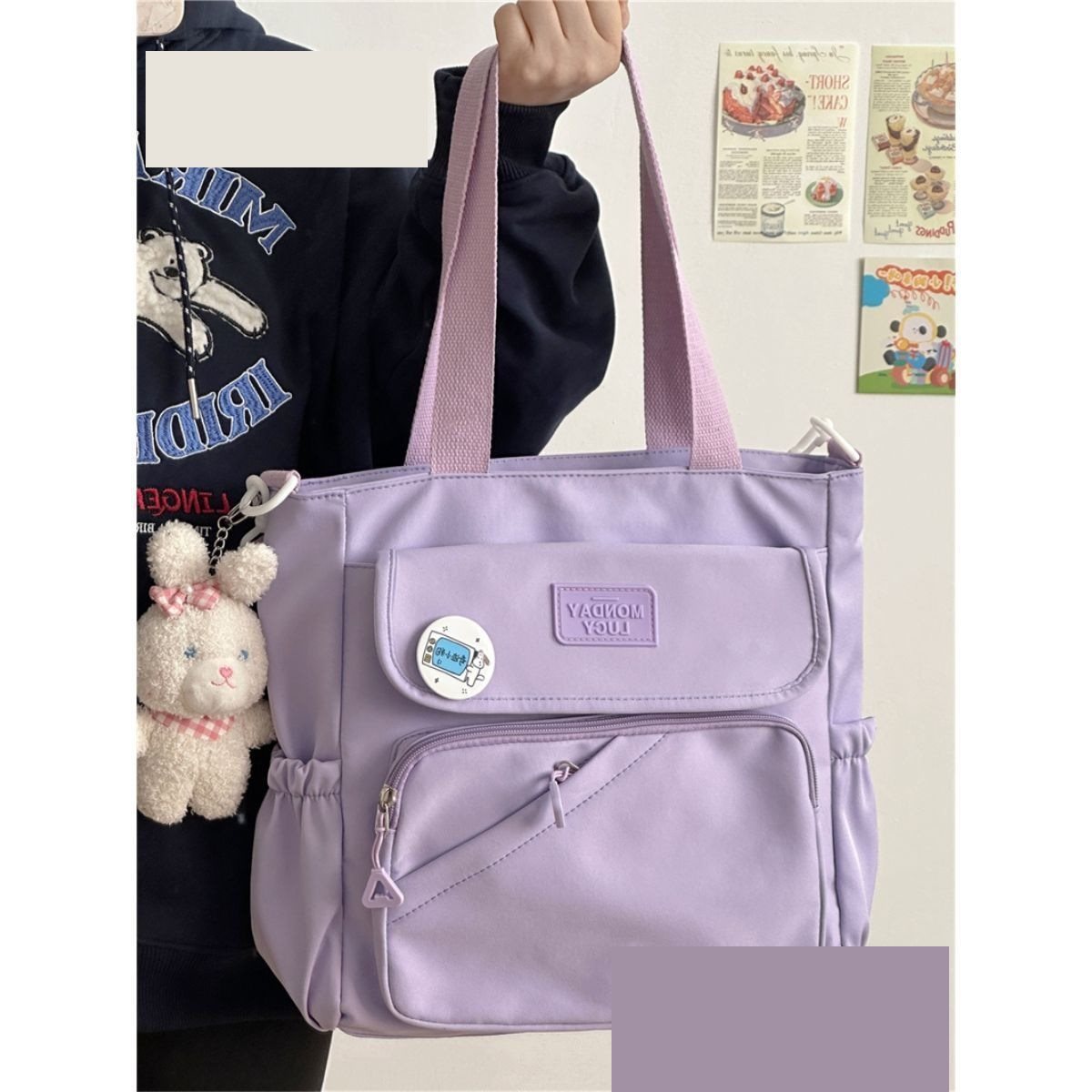Damen Canvas Japanische Tasche im College-Stil